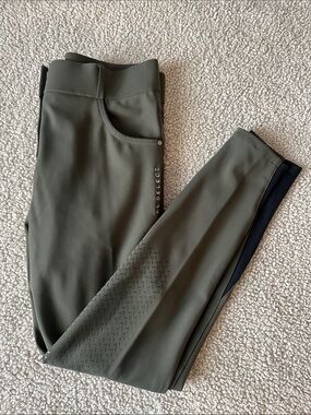 KL Select Gabrielle Knee Patch Breeches Olive Green 26